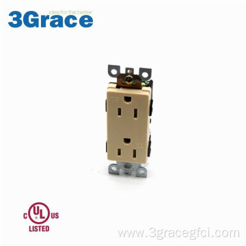 15A 125V Ivory Decorative Duplex Receptacle